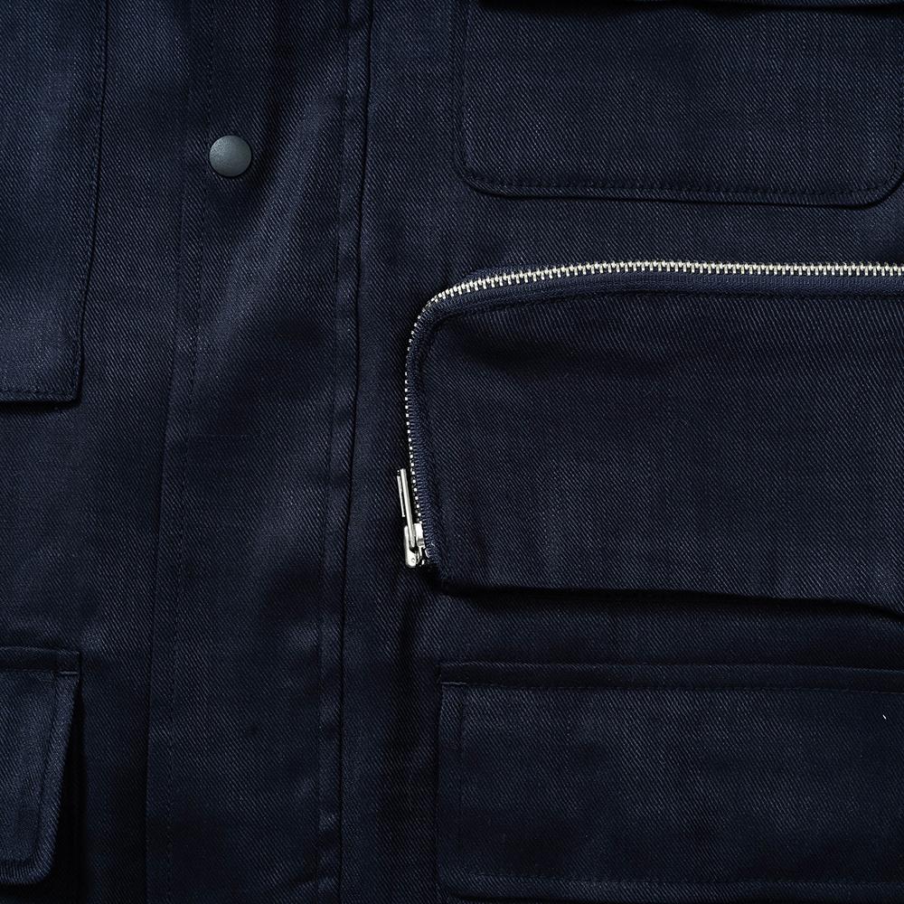 Edwardmax Linen & Cotton Utility City Jacket (Nv)