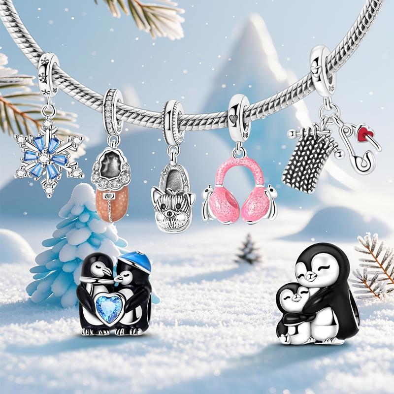 Original Charms New In Winter Cute Penguin Beads Fits Bracelet Bangle Necklace For Woman Luxury Diy Jewelry Making Gift
