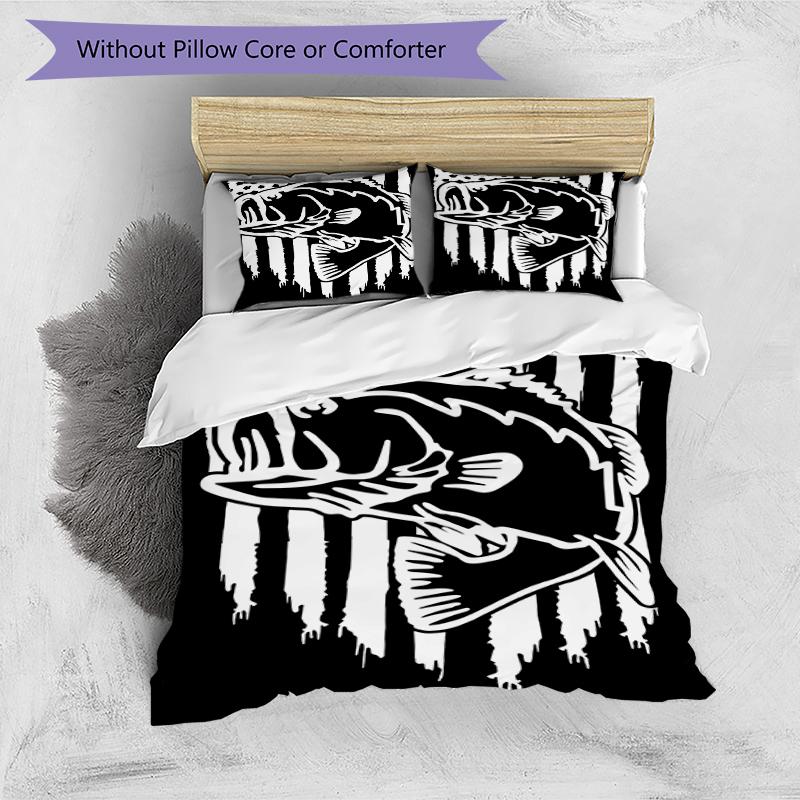 3pcs Nash Tackle Pattern Bedding Set Duvet Cover Set Includes Duvet Cover &pillowcases, Perfect All Season Bedroom Decoration & Gift