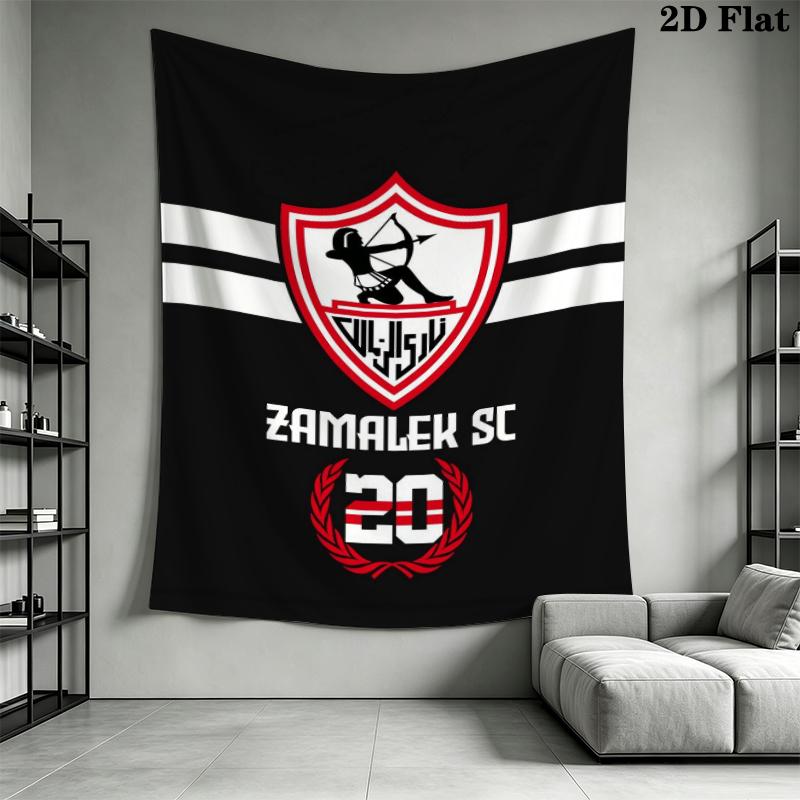 Zamalek SC Wall Tapestry Aesthetic Wall Hanging Printed Fabric Blanket Decorative Tapestries for Bedroom Living Room Home Decor