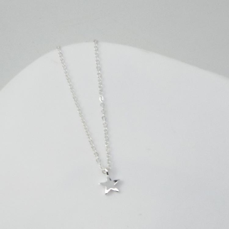 Modern Long Star Pendant Sweater Necklace