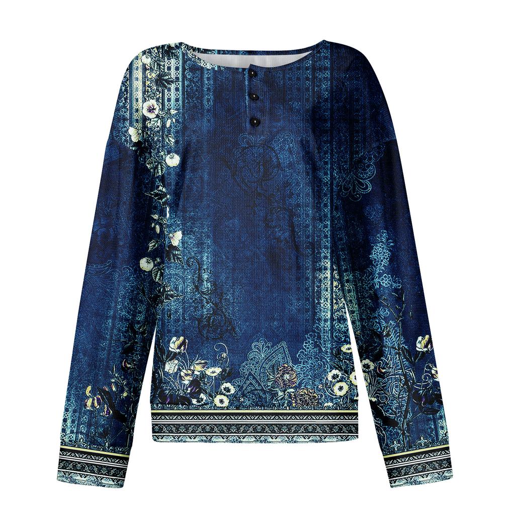 Women's Casual Shirts Long Sleeve Tops Button Up V Neck Loose Knit Fall Favorites For Women