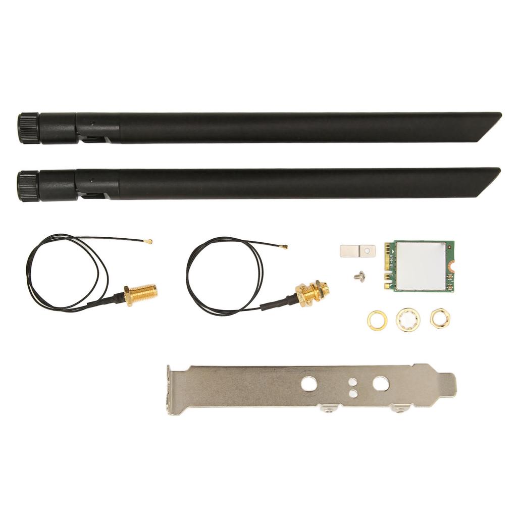 Wireless Card WIFI6E 5374M Gigabit 5G Dual Band NGFF M2 Interface Network Card with Antenna Connecting Cable Single