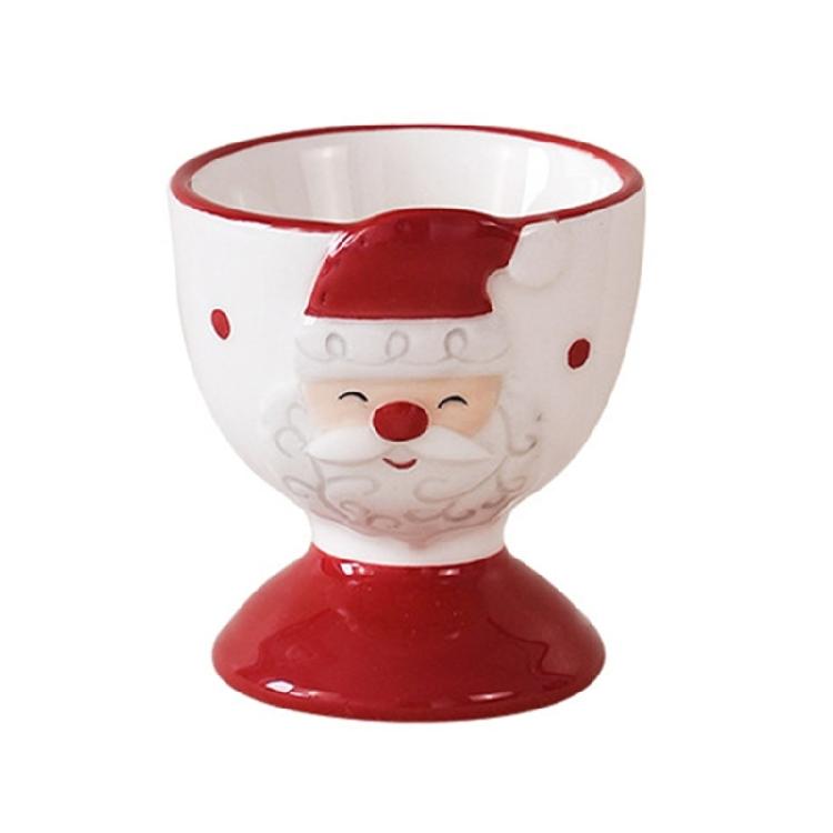 Ceramic Eggs Holder Cup Christmas Themed Porcelain Small Wine Cup Home Decoration Accessories Elegant Party Drinkware