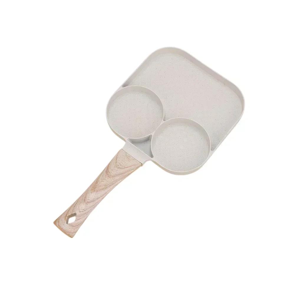 Breakfast Preparation 3-Cup Egg Pan Easy Clean Omelette Pan Egg Frying Pan Cast Aluminum Pan Easy Cleanup Design