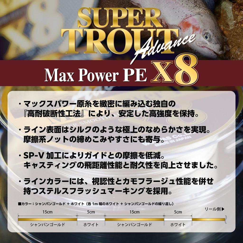 VARIVAS Super Trout Advance Max Power PE X8 Size 1 Line, 150m,