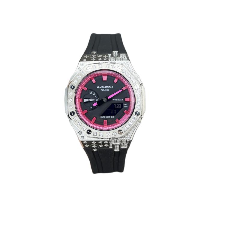 

CASIO Custom Collection Quartz Movement Fluoroelastomer Strap Watch Unisex Black Dial GA2100-7A(Watch6--)