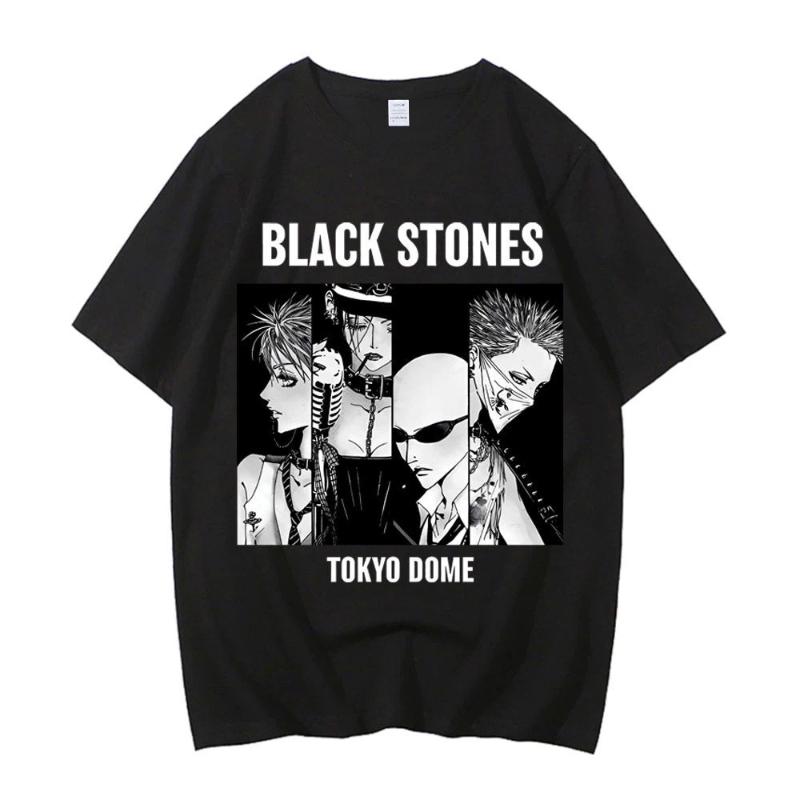 T-shirt in cotone Black Stones Nana Osaki da uomo Y2k grafica Estetica pastello T-shirt anni 2000 kawaii Anime pastello Anni 2000 Comoda