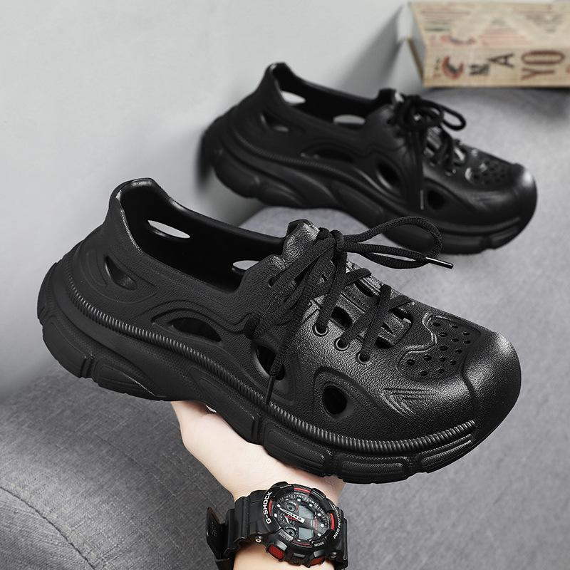 Slippers Men'S Trendy Versatile Paris Hole Shoes Men'S Platform Beach Sports Outdoor Baotou Sandals