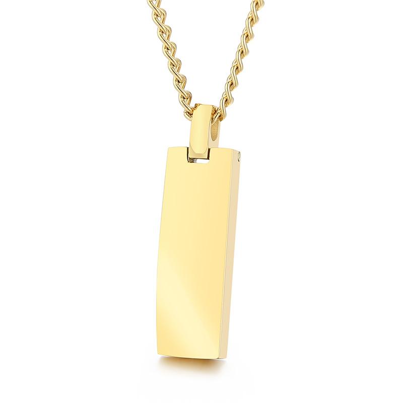 Rock Vintage Stylish Simplicity Trendy Pendant Necklace for Men Hip Hop Thick Stainless Steel Jewelry High Polished Golden