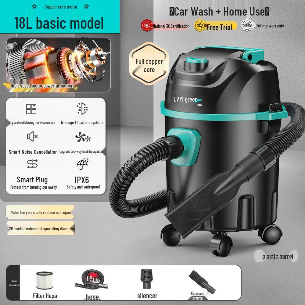 High-Power Industrial Vacuum Cleaner - Large Suction for Home, Auto, Carpet, and Seam Cleaning