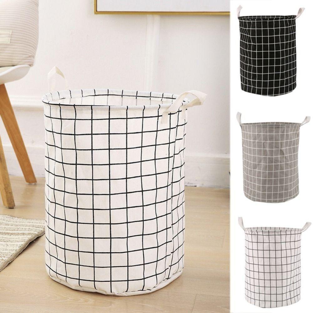 Household Clothes Toys Storage Basket Cotton Linen Dirty Clothes Baskets Laundry Organizer  Home