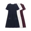 2024 Autumn Women's European-American Style Slimming Pleated Knit Mini Dress
