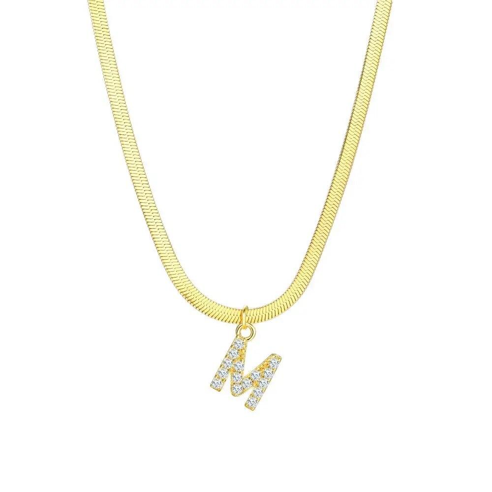 New A-Z Initial Zircon Letter Pendant Necklaces for Women 18K Gold Plated Copper Necklace High Quality Statement Jewelry Gifts