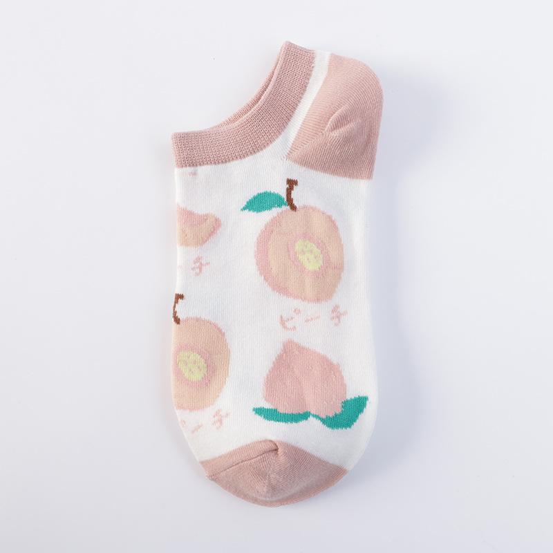 

1/6 пар женских носков-лодочек из хлопка с рисунком фруктов, весна-лето, впитывающие пот, дышащие, мягкие, удобные, до щиколотки One Size