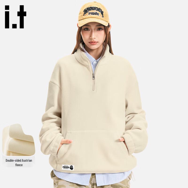 Fingercroxxit Herren Doppelseitiges Fleece Half-Zip Winter Sweatshirt