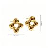 High-End Flower-Shaped Stainless Steel Stud Earrings - Niche, Exquisite, Light Luxury