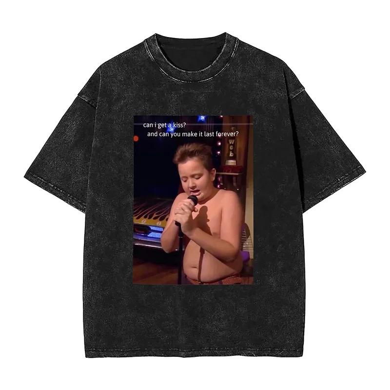 Men Women s T-Shirt Gibby Singing Washed T-Shirts Cute iCarly Summer Tees Y2K Classic Custom Logo Cotton Clothes Plus Size S