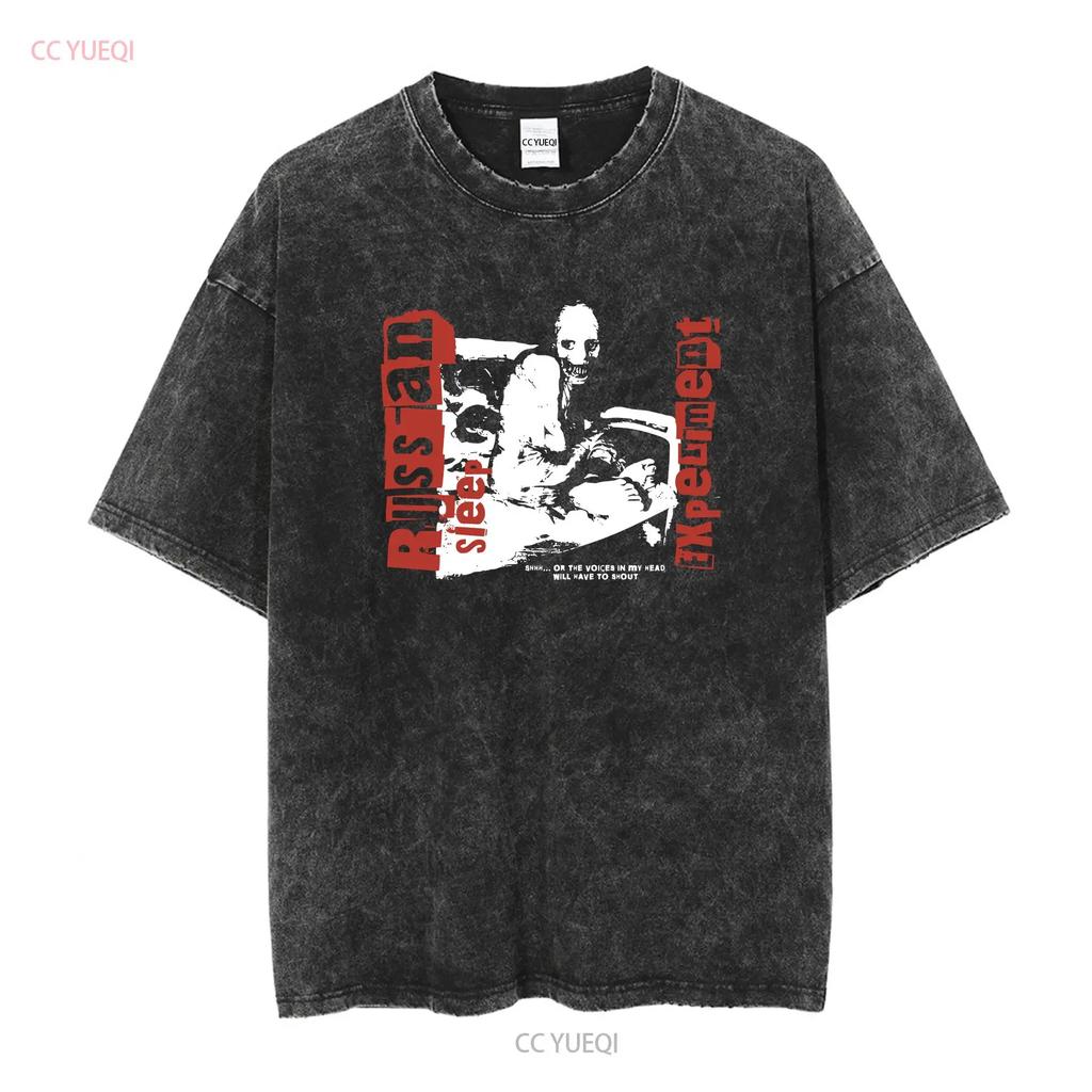 Russian Sleep ExperimenT T Shirt Creepypasta Halloween Mens vintage Washed Comfortable homme Versatile Soft Stretched Stylish