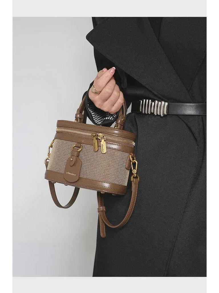 Modna damska płócienna torebka retro typu box na lato 2024: Luksusowa torebka na ramię crossbody