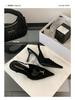 Elegant 2025 Black High-End Women's Pointed Toe High Heel Sandals