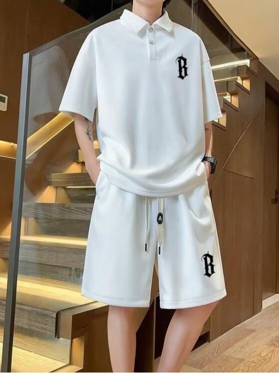 Men's Hong Kong Style Casual Lapel T-Shirt - Short Sleeve, Summer 2025 Trendy Loose Fit