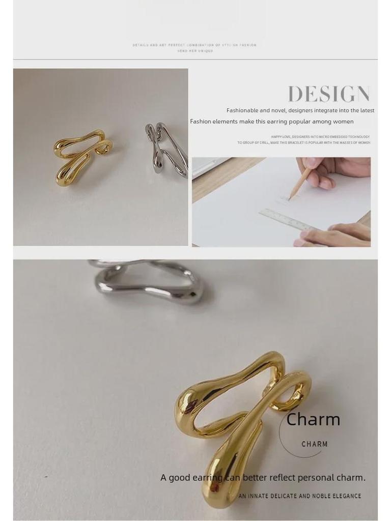 2023 Designer Doppel-Layer Ohrclips für Damen - Nicht-Gepierct Koreanischer Stil, Trendige von Prominenten inspirierte Knochen-Ohrklemmen