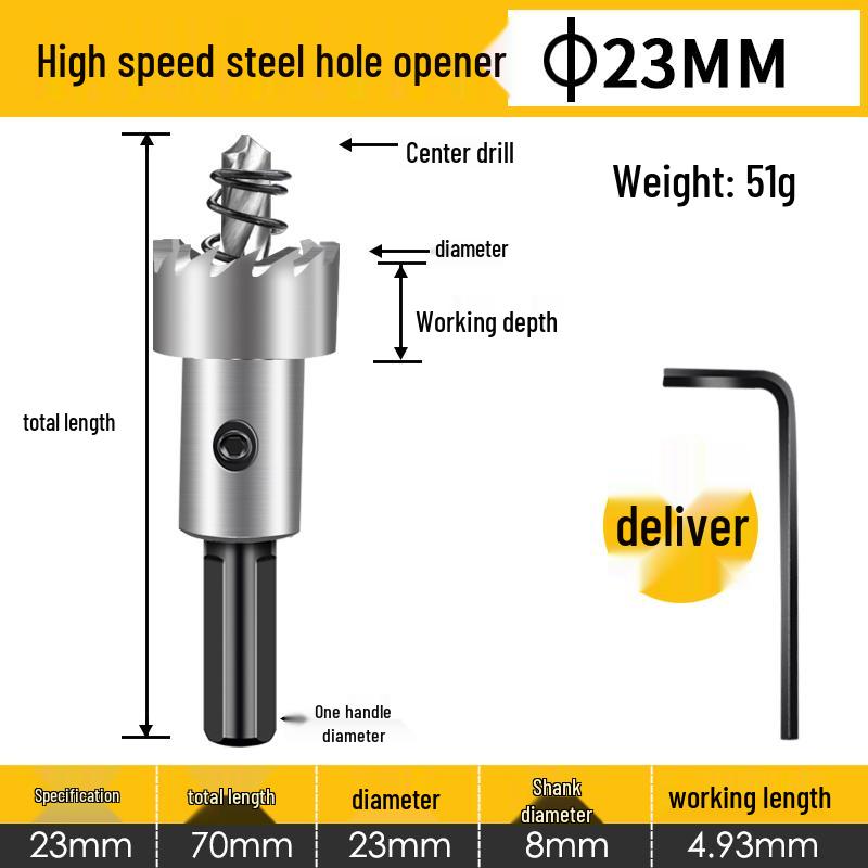 Stainless Steel High-Speed Hole Saw for Sheet Metal and Aluminum Drilling