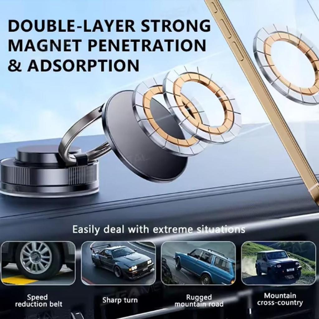 Vacuum Magnetic Phone Holder Adjustable Suction Phone Mount 2025 Upgraded Phone Stand for All Smartphones & Vehicles/Gym/Mirror