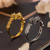 Gold-Plated Pixiu Ring: Retro Design, Wealth-Attracting Luxury Tail Jewelry