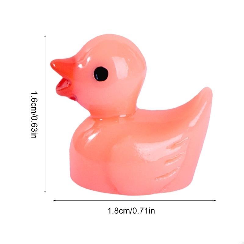 62KD Set of 100 Miniature Duck Multi Colored Resin Figures for Garden and Landscape