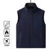 Casual Solid Color Fleece Vest Men's Autumn and Winter Warm Fleece Vest Outdoor Sports Cardigan Fleece Jacket Stand-up Collar Men