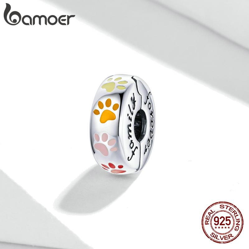 

BAMOER Стерлингового Серебра 925 пробы красочные зажим для лапы стопор Шарм-бусина для оригинального браслета женские модные украшения 925 silver
