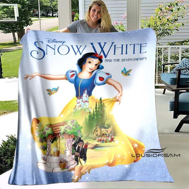 Cartoon Snow White and Seven Dwarfs Blanket, Super Soft Flannel Blanket, Perfect for Travel, Bedding, Sofa Blanket, Birthday Gif