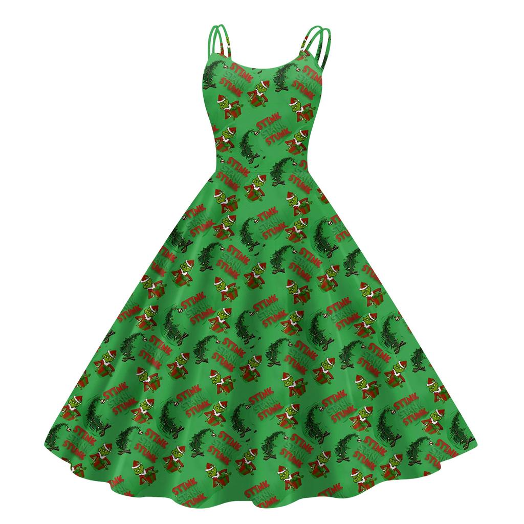 Barne Mote Casual Trykk Sexy Off-the-shoulder Punk Retro Kjole