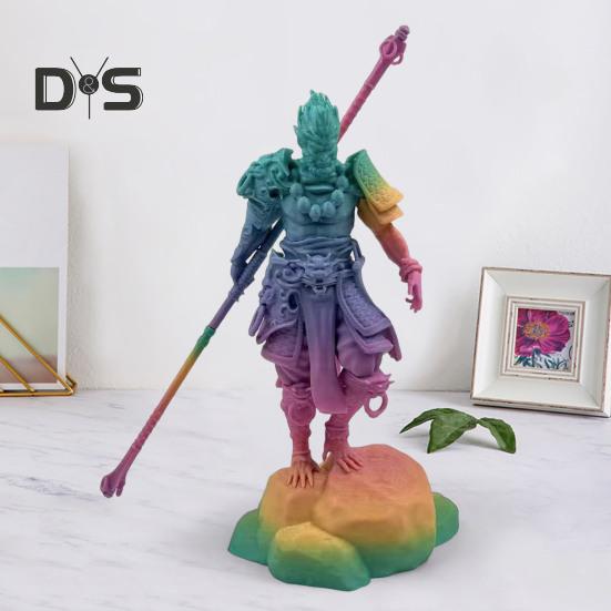 Drukowana w 3D figurka Wukonga, Wielcy Mędrcy Równiący się Niebu, Figurka Rzeźba, Model Króla Małp, Dekoracja na Pulpit, Peryferia do Gier