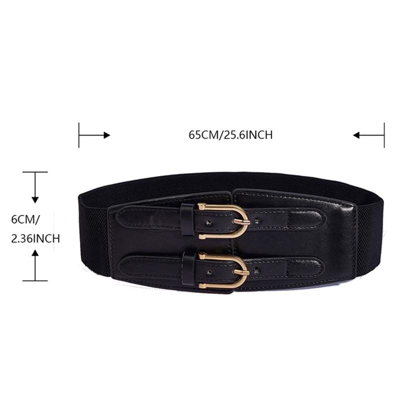 Gothic Solid Color Lift Up Female Waist Corset Wide Faux Leather Belt Women Fashion Slimming Waistband Elastic Corsets