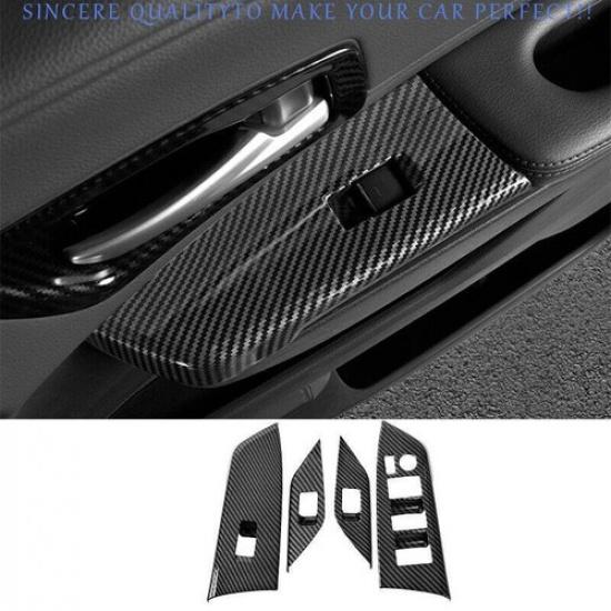 For Toyota Sienna 2021-2025 ABS Carbon Fiber Window Lift Lock Switch Panel Trim