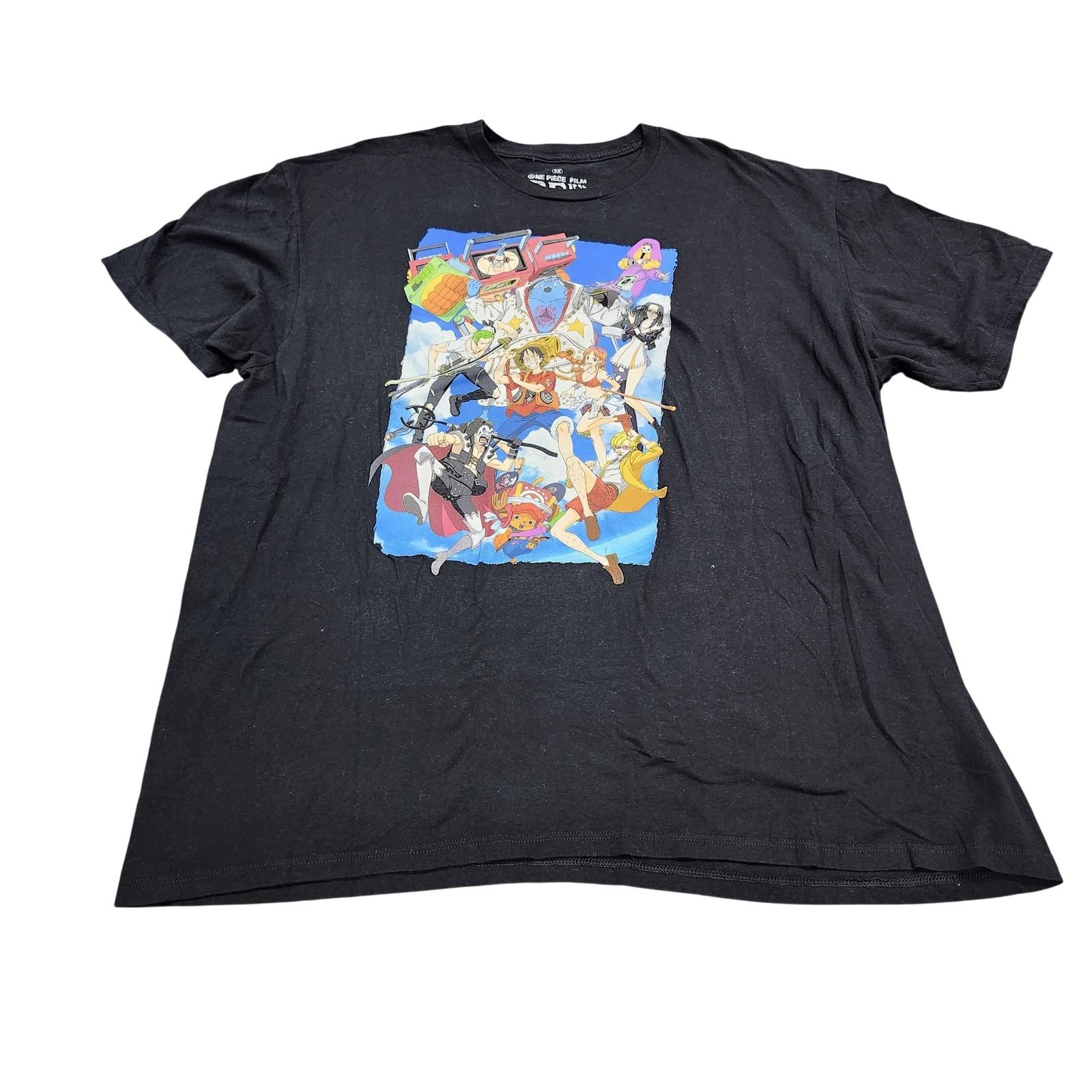 One Piece Film Red Shirt Mens 3XL Black Straw Hat Crew Graphic Tee Tagless Unisex T-Shirt XL