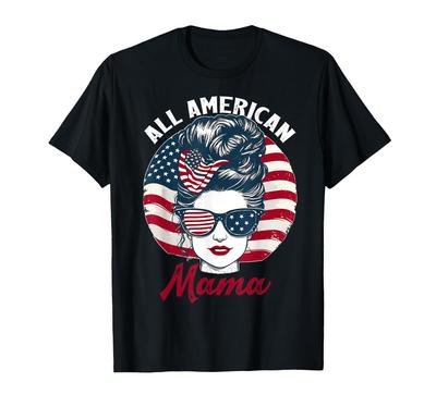 All American Mama Retro Flag Mother's Day Independence T-Shirt