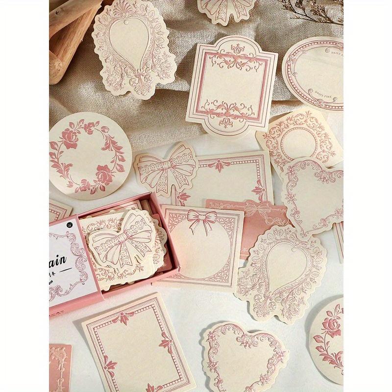 

Коробка из 30 простых и креативных тисненых листов для заметок, материалы для коллажа и рукоделия для DIY-декора, фестивальные подарки, персонализированные 1 Set розовый