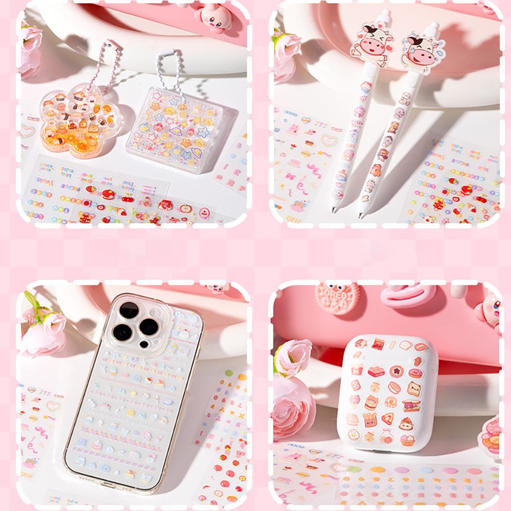 24 hand account stickers, mini nail stickers, cartoon stickers, decorative small patterns, high aesthetic value, cute
