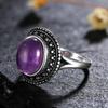 CopperRings Natural Amethyst Gemstone Rings for Women Wedding Bands Anniversary Gift Fine Jewelry