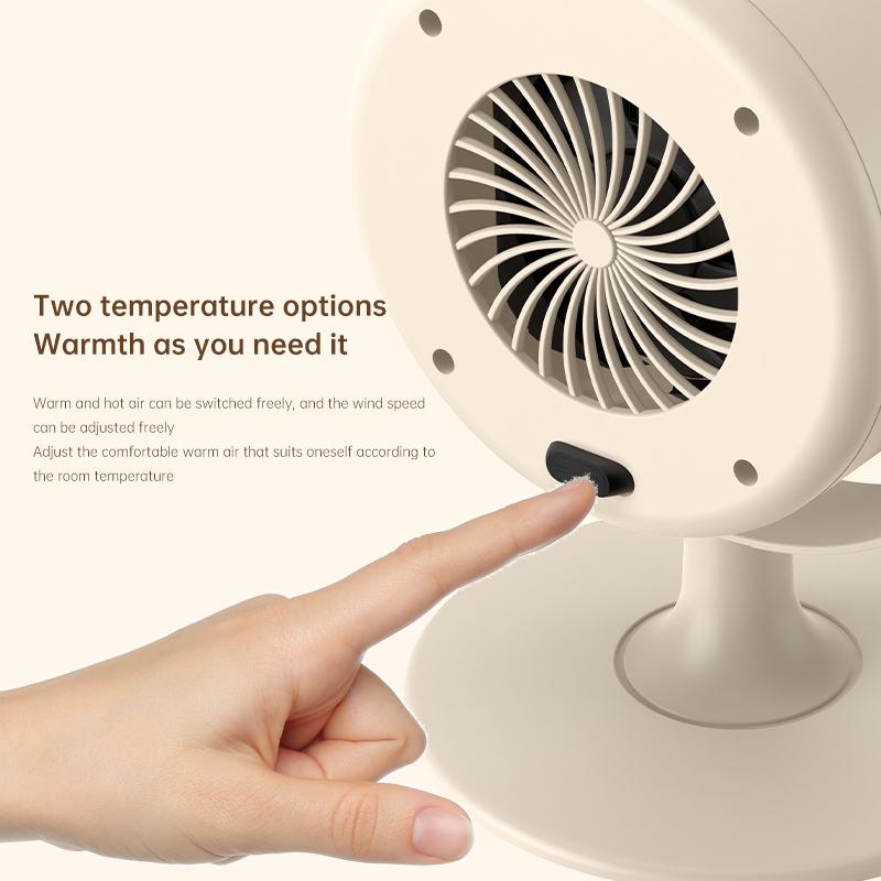 Tischheizlüfter YC-N8 Schnellheizung Warmluftgebläse/Einstellbarer Winkel/Geräuscharm/Überhitzungsschutz/220V EU