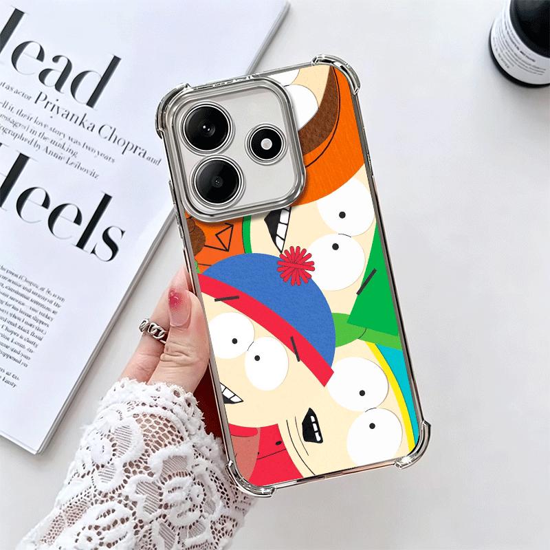

Cartoon S-South P-Parkes Soft Phone Case For Xiaomi Redmi Note 14 15 Pro Plus 13 12 11S 11T 5G 10 9S 9 Plating Anti-Fall Fundas Redmi Note 11 Pro 5G