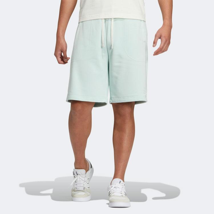Adidas Neo Pure Color Casual Straight-Leg Mid-Length Shorts With Stripes Unisex Bottoms Green HS6821