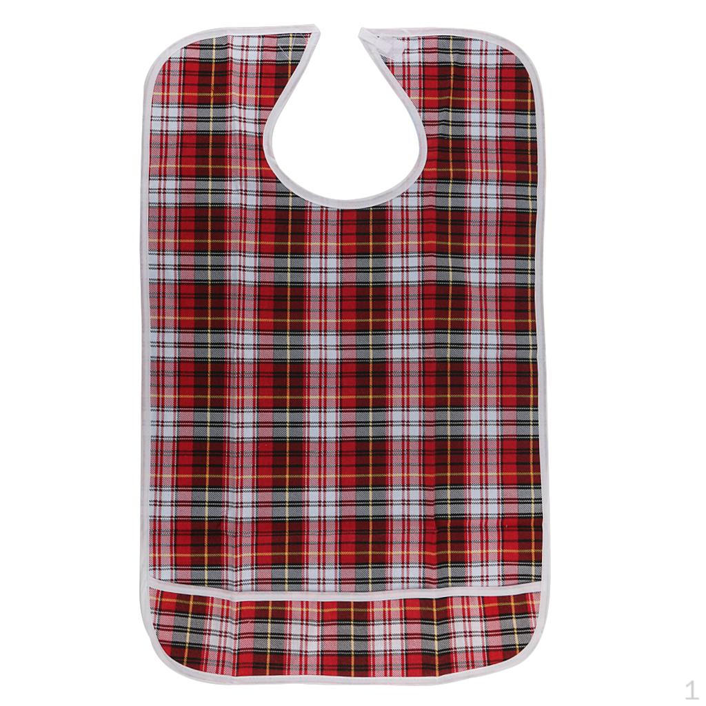 Adult Bib - Reusable Clothing Waterproof and Washable with Crumb er