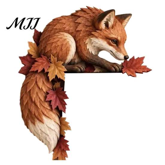 Christmas Classroom Decoration Woodland Chipmunk Door Topper, Resin Tree Hollow Corner Decor with Oak Festive Wooden Ornament Leaves, Cute Forest