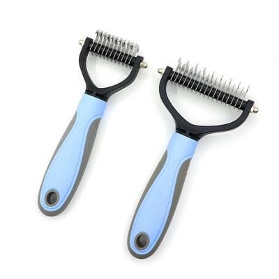 Pet Hair Removal Comb: Stainless Steel, Double-Sided Detangling Groomer for Cats & Dogs