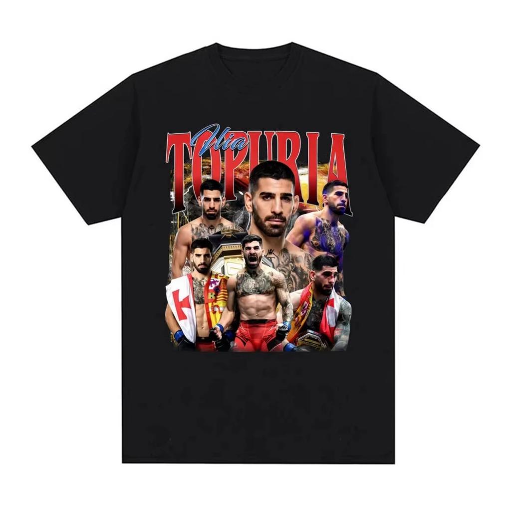 Vintage Ilia Topuria El Matador Merch T-shirts Men's Clothing Fashion Gothic Oversized T Shirt Man 100% Cotton Short Sleeve Tees